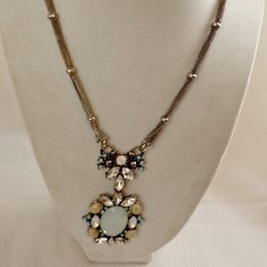 MoonstoneTurquoise Pendant Statement  Necklace